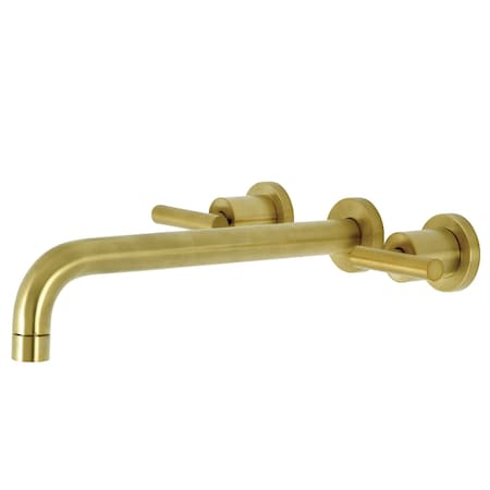 Kingston Brass KS8057CML Wall Mount Tub Faucet, Brushed Brass KS8057CML